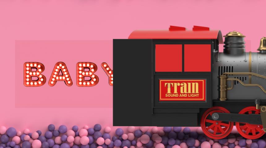 Toy Train Baby Name Reveal Video (Rs.650 or $10 USD – Done for You)