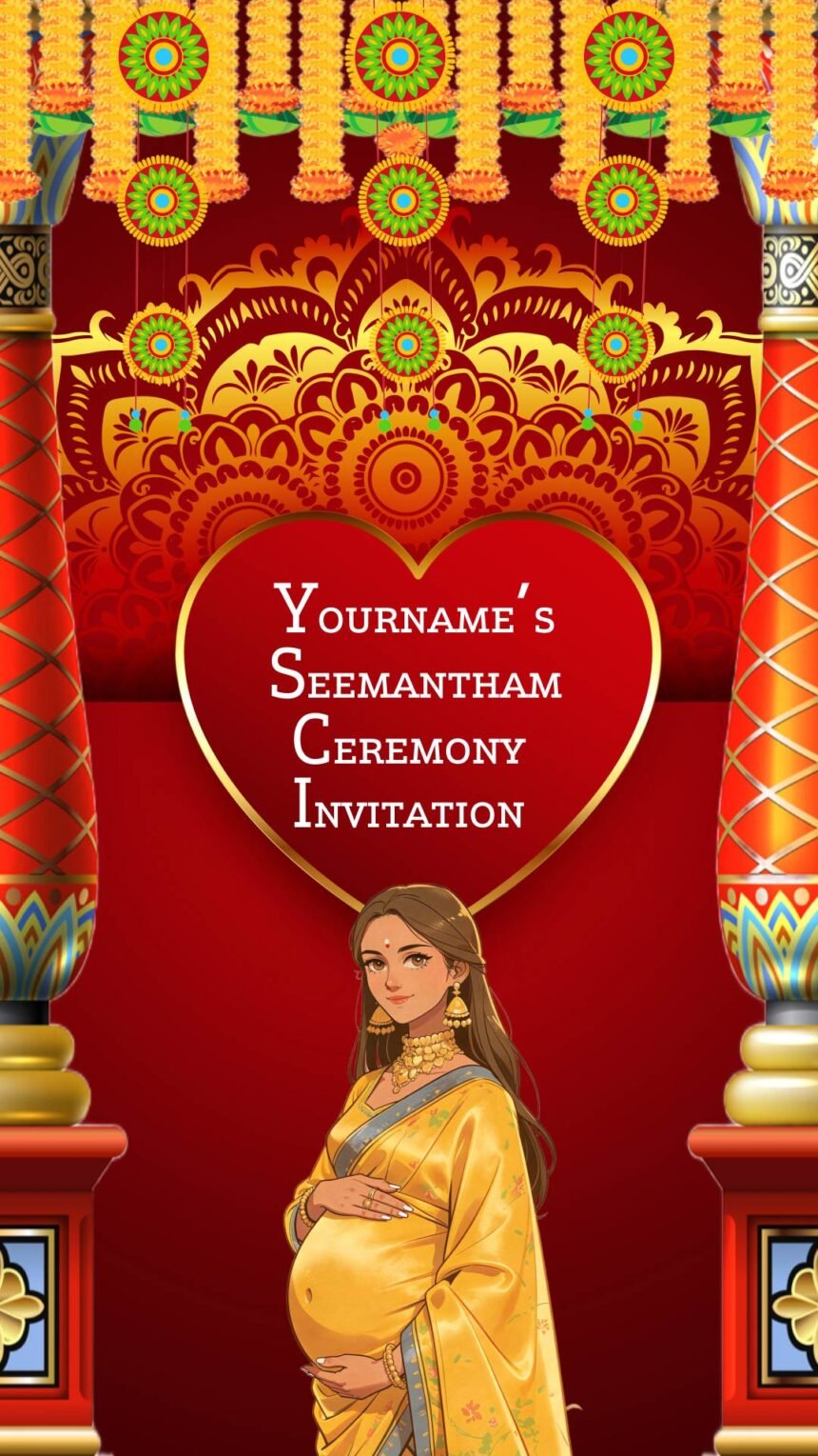 Seemantham / Valakappu Invitation Video Seemantham / Valakappu Invitation Video