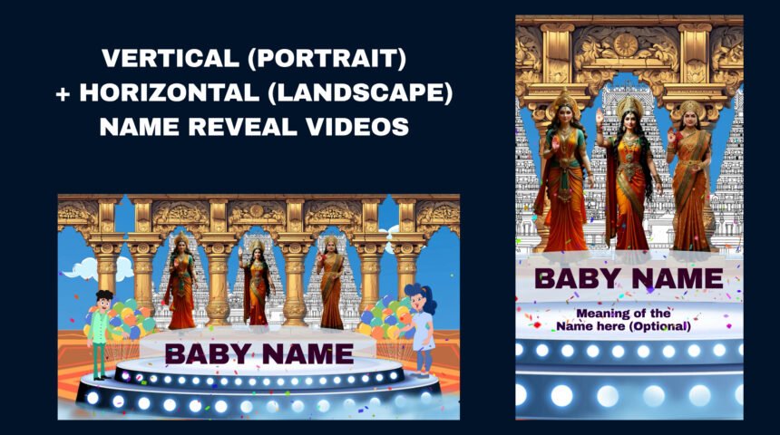 Same Name Reveal Video in Horizontal (TV) & Vertical (Mobile) Formats