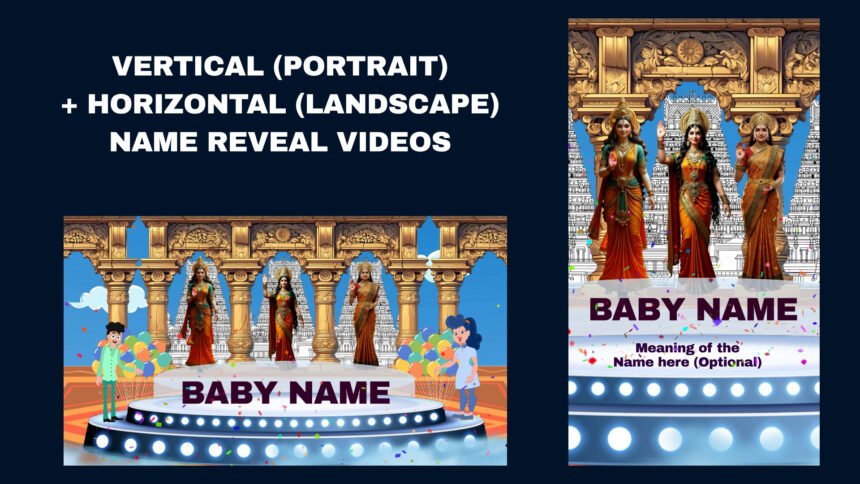Same Name Reveal Video in Horizontal (TV) & Vertical (Mobile) Formats
