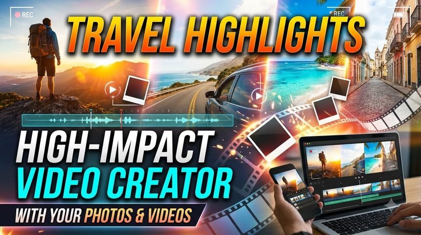 Travel Highlights High-Impact Video Creator With Your Photos/Videos